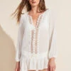 Eberjey Elba Breezy Weave Cover-Up - Cloud -Fashion - Pajamas EBJ0040 WC1464EB3 CLOUD F 1