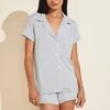 Eberjey Gisele TENCEL™ Modal Shortie Short PJ Set - Heather Grey/Sorbet Pink -Fashion - Pajamas EBJ0210 PJ1018S HGSP F