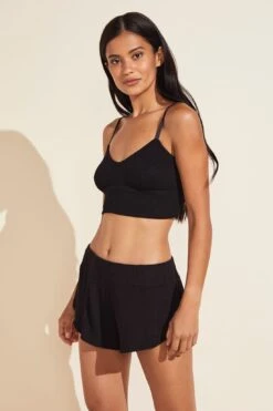 Eberjey Elon Relaxed Rib Bralette - Black