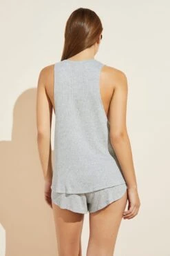 Eberjey Elon Relaxed Rib Tank - Heather Grey -Fashion - Pajamas EBJ0283 T1728N HGREY B