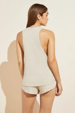 Eberjey Elon Relaxed Rib Tank - Oatmeal -Fashion - Pajamas EBJ0285 T1728N OATME B