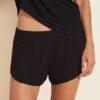 Eberjey Elon Relaxed Rib Short - Black -Fashion - Pajamas EBJ0287 U1728S BLACK F