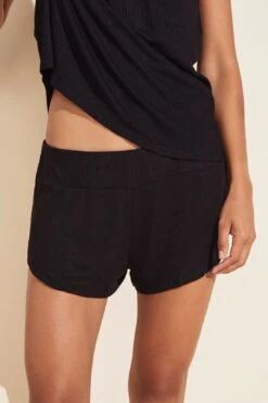 Eberjey Elon Relaxed Rib Short - Black