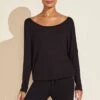 Eberjey Elon Relaxed Rib Top - Black -Fashion - Pajamas EBJ0290 T1728L BLACK F