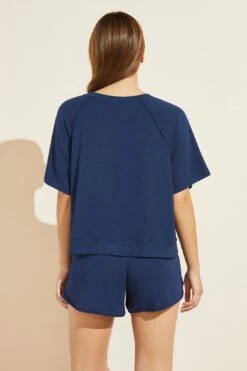 Eberjey Blair French Terry Short Sleeve Top - Navy -Fashion - Pajamas EBJ0331 T1955S NAVY B a39cab1b cd02 402c 9115 899d52f7ec25