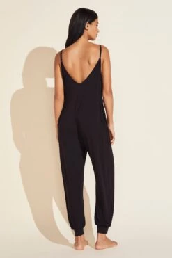 Eberjey Finley Eco Bamboo Jumpsuit - Black -Fashion - Pajamas EBJ0338 JS1957 BLACK B