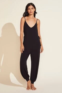 Eberjey Finley Eco Bamboo Jumpsuit - Black