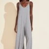 Eberjey Charlie Pima Cotton Jumpsuit - Heather Grey -Fashion - Pajamas EBJ0339 JS1891 HGREY F