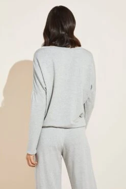 Eberjey Softest Sweats Plush TENCEL™ Top - Heather Grey -Fashion - Pajamas EBJ0341 T1831L HGREY B