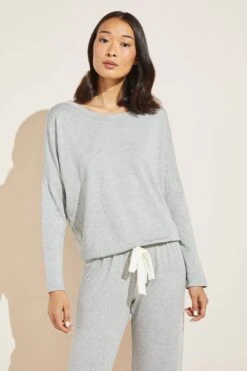 Eberjey Softest Sweats Plush TENCEL™ Top - Heather Grey