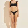 Eberjey Dree Textured Bikini Bottom - Black -Fashion - Pajamas EBJ0503 W1921DR BLACK F