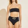 Eberjey Summer Textured Bikini Top - Black -Fashion - Pajamas EBJ0507 W1921SU BLACK F