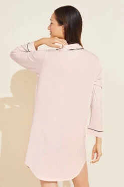 Eberjey Gisele TENCEL™ Modal Sleepshirt - Sorbet Pink/Black 7 Eberjey Gisele TENCEL™ Modal Sleepshirt - Sorbet Pink/Black -Fashion - Pajamas EBJ1266 H1018 SOBK B