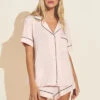 Eberjey Gisele TENCEL™ Modal Relaxed Short PJ Set - Sorbet Pink/Black -Fashion - Pajamas EBJ1267 PJ1018SN SOBK F