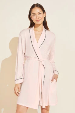 Eberjey Gisele TENCEL™ Modal Robe - Sorbet Pink/Black