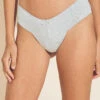 Eberjey Pima Stretch Cotton V Thong - Heather Grey 2 Eberjey Pima Stretch Cotton V Thong - Heather Grey -Fashion - Pajamas EBJ1271 A2025LRV HGREY F