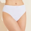 Eberjey Pima Stretch Cotton Highwaist Brief - White 1 Eberjey Pima Stretch Cotton Highwaist Brief - White -Fashion - Pajamas EBJ1272 UB2025H WHITE F
