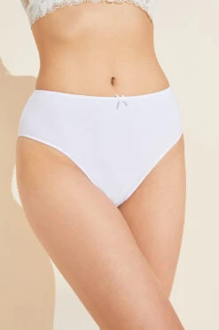 Eberjey Pima Stretch Cotton Highwaist Brief - White