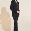 Eberjey Gisele TENCEL™ Modal Tuxedo Slim PJ Set - Black/Sorbet Pink