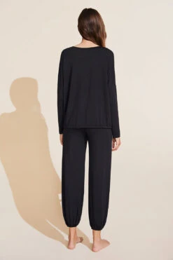 Eberjey Gisele TENCEL™ Modal Slouchy PJ Set - Black/Ivory -Fashion - Pajamas EBJ1901 TZ1018LC BKIV B