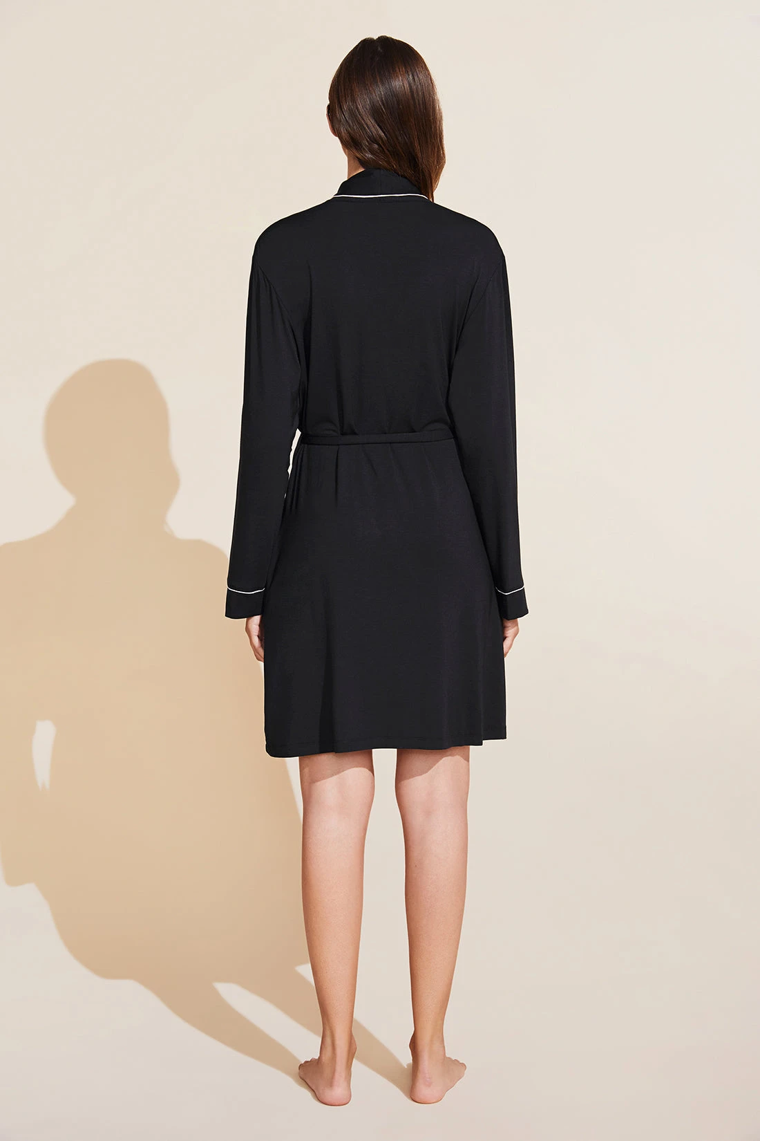 Eberjey Gisele TENCEL™ Modal Robe - Black/Sorbet Pink 5 Eberjey Gisele TENCEL™ Modal Robe - Black/Sorbet Pink - Image 3