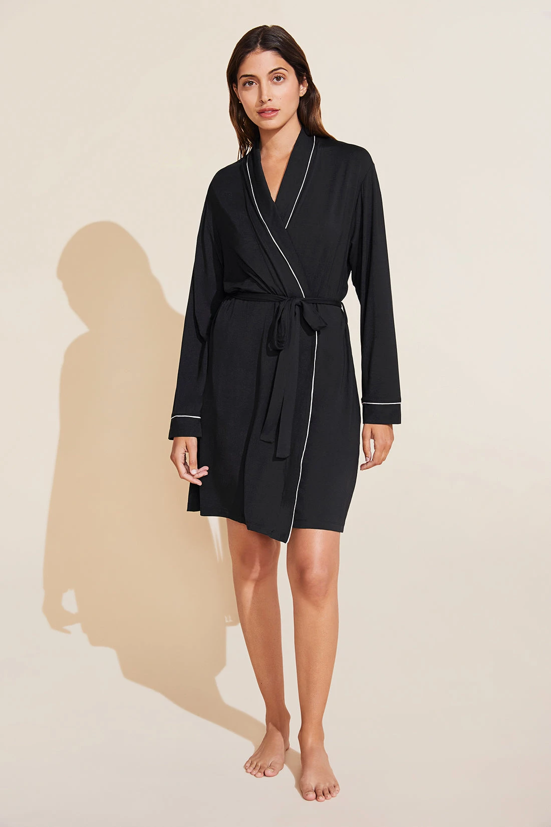 Eberjey Gisele TENCEL™ Modal Robe - Black/Sorbet Pink 3 Eberjey Gisele TENCEL™ Modal Robe - Black/Sorbet Pink