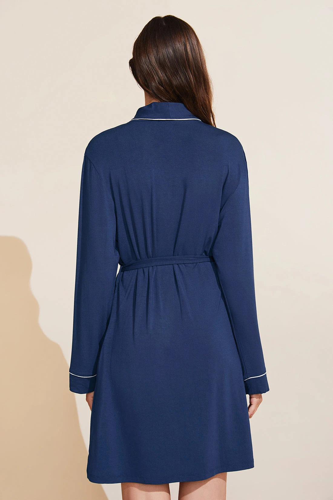 Eberjey Gisele TENCEL™ Modal Robe - Navy/Ivory 5 Eberjey Gisele TENCEL™ Modal Robe - Navy/Ivory - Image 3