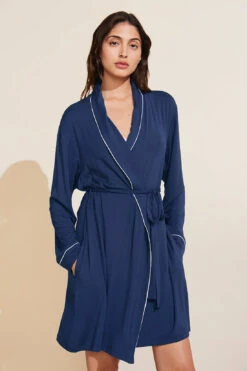 Eberjey Gisele TENCEL™ Modal Robe - Navy/Ivory