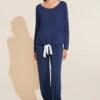 Eberjey Gisele TENCEL™ Modal Slouchy PJ Set - Navy/Ivory 2 Eberjey Gisele TENCEL™ Modal Slouchy PJ Set - Navy/Ivory -Fashion - Pajamas EBJ1907 TZ1018LC NAIV F