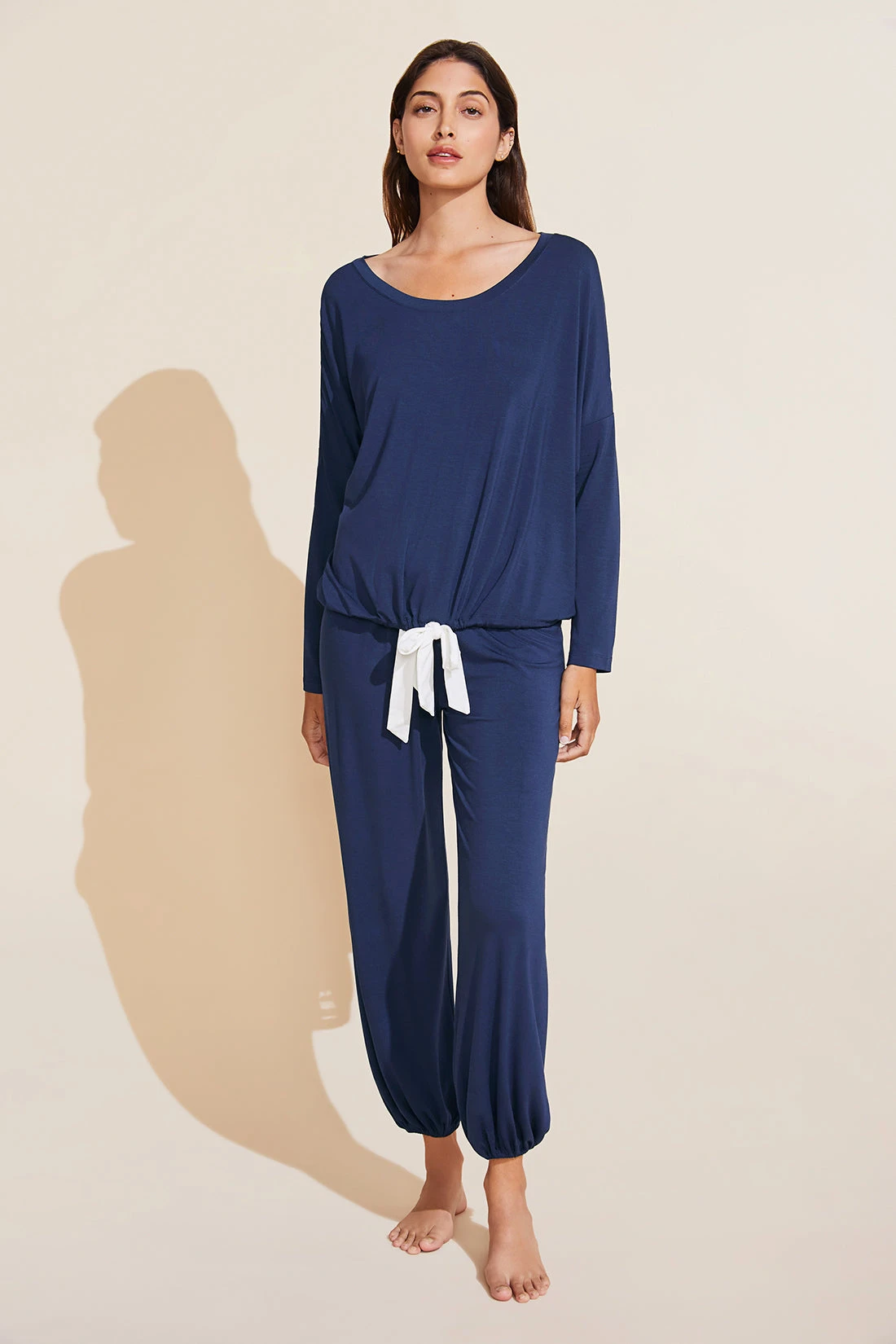 Eberjey Gisele TENCEL™ Modal Slouchy PJ Set - Navy/Ivory 3 Eberjey Gisele TENCEL™ Modal Slouchy PJ Set - Navy/Ivory