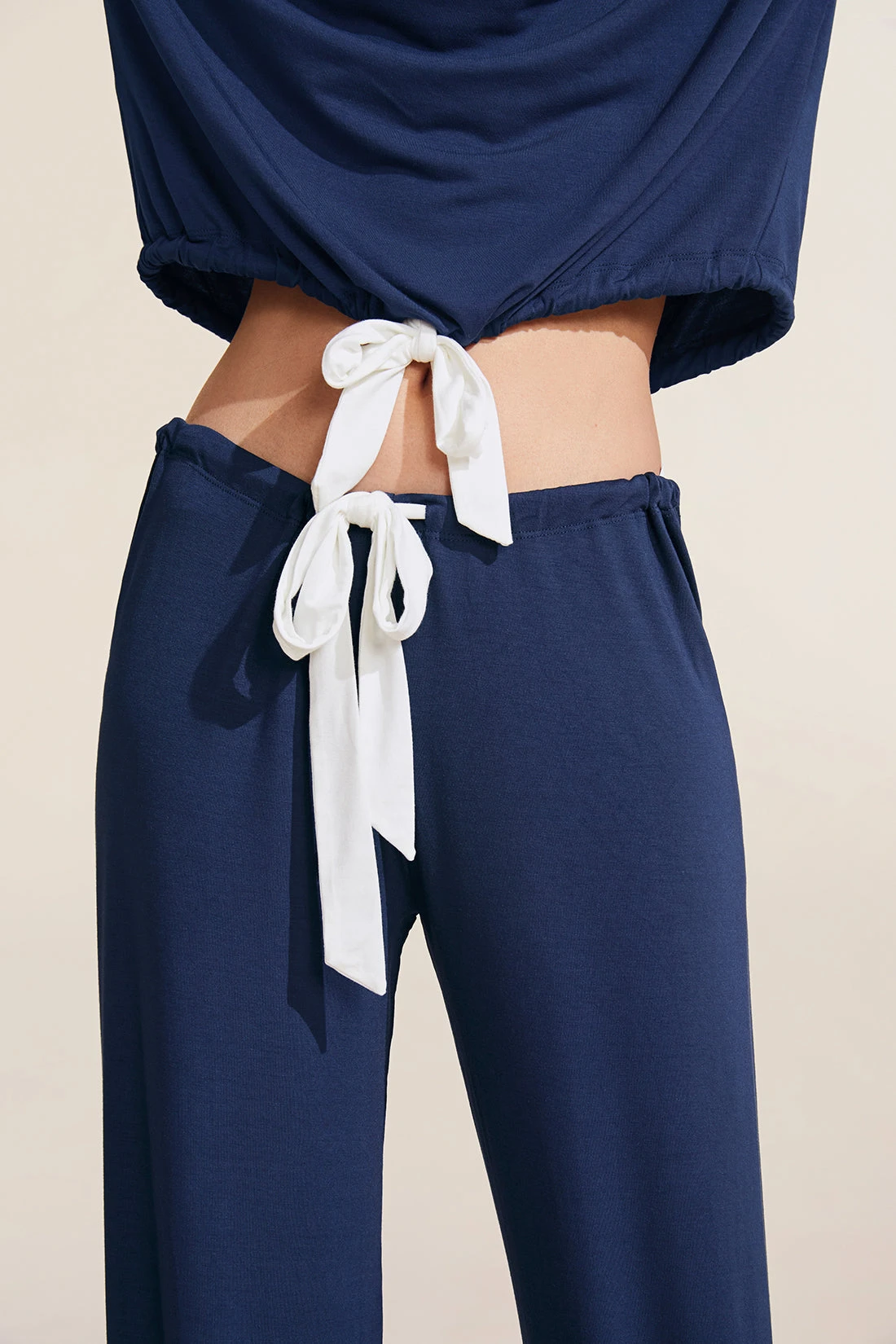 Eberjey Gisele TENCEL™ Modal Slouchy PJ Set - Navy/Ivory 4 Eberjey Gisele TENCEL™ Modal Slouchy PJ Set - Navy/Ivory - Image 2