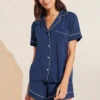 Eberjey Gisele TENCEL™ Modal Relaxed Short PJ Set - Navy/Ivory -Fashion - Pajamas EBJ1909 PJ2018S NAIV F 1