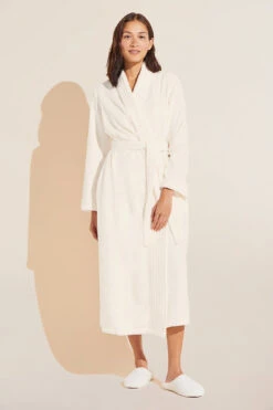 Eberjey Chalet Recycled Plush Robe - Ivory -Fashion - Pajamas EBJ1933 R1987R IVORY F 2
