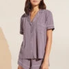 Eberjey Gisele TENCEL™ Modal Relaxed Short PJ Set - Amethyst/Ivory