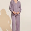Eberjey Gisele TENCEL™ Modal Long PJ Set - Amethyst/Ivory 1 Eberjey Gisele TENCEL™ Modal Long PJ Set - Amethyst/Ivory -Fashion - Pajamas EBJ1955 PJ1018R AM IV F