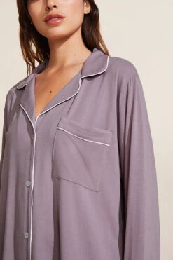 Eberjey Gisele TENCEL™ Modal Long PJ Set - Amethyst/Ivory -Fashion - Pajamas EBJ1955 PJ1018R AM IV S