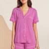 Eberjey Gisele TENCEL™ Modal Relaxed Short PJ Set - Italian Rose/Ivory -Fashion - Pajamas EBJ1961 PJ1018SN TRIV F