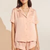 Eberjey Inez Washable Silk Short PJ Set - Rose Cloud/Champagne -Fashion - Pajamas EBJ1962 PJ2014S RCCH F 1