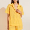 Eberjey Organic Sandwashed Cotton Short PJ Set - Samoan Sun -Fashion - Pajamas EBJ1965 PJ2030S SAMOS F