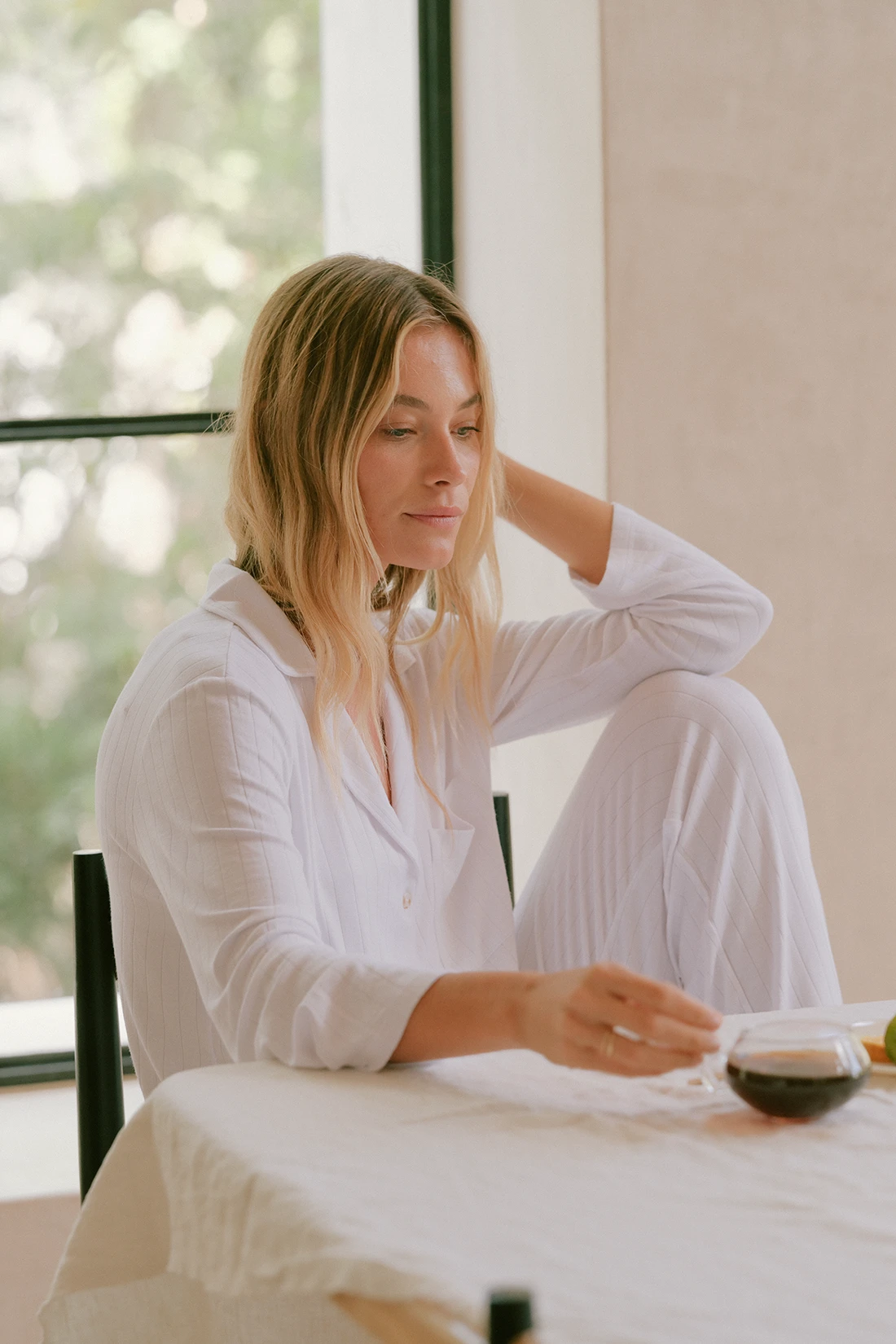 Eberjey Gisele TENCEL™ Modal Rib Long PJ Set - White 4 Eberjey Gisele TENCEL™ Modal Rib Long PJ Set - White - Image 2