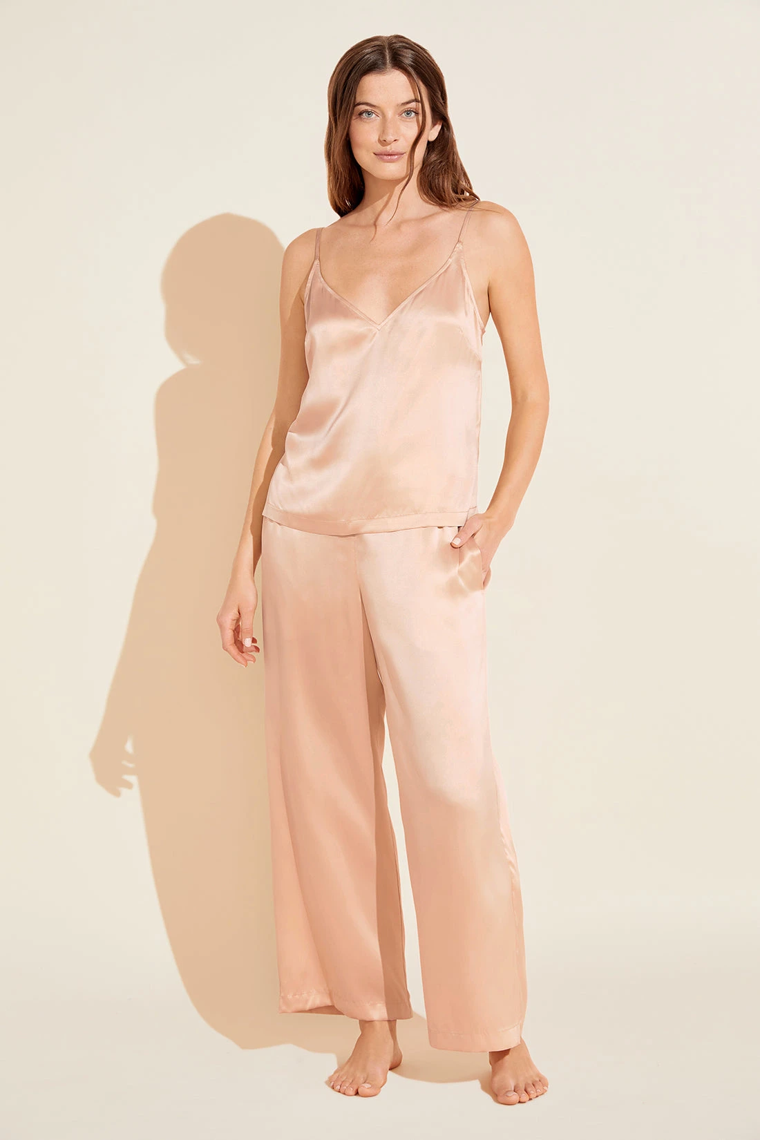 Eberjey Inez Washable Silk Cami & Pant PJ Set - Rose Cloud 4 Eberjey Inez Washable Silk Cami & Pant PJ Set - Rose Cloud - Image 2