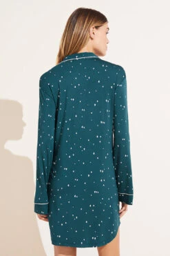 Eberjey Gisele Printed TENCEL™ Modal Sleepshirt - Forest Evergreen/Bone -Fashion - Pajamas H1141EBO B