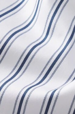 Lake Poplin Piped Shorts Set In Navy Ticking Stripe -Fashion - Pajamas LAKE Fall2023 Fabric NavyTickingStripe1200x1800