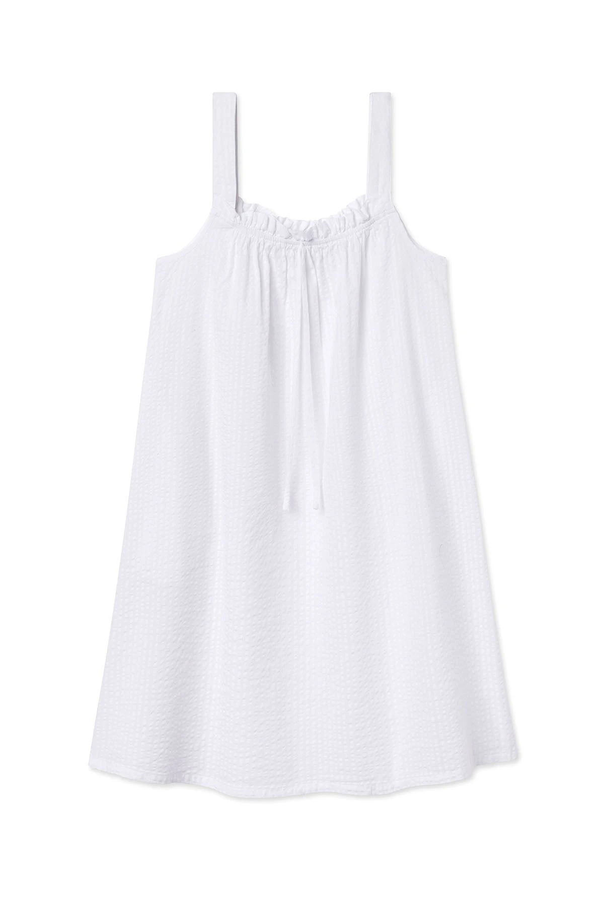 Lake Alice Nightgown In White Seersucker 3 Lake Alice Nightgown In White Seersucker