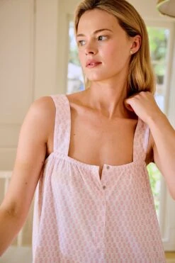 Lake Pima Maternity Sophia Nightgown In English Rose Blockprint 11 Lake Pima Maternity Sophia Nightgown In English Rose Blockprint -Fashion - Pajamas LAKE Webcrop Fall23 Lifestyle MaternitySophiaNightgown EnglishRoseBlockprint 0914