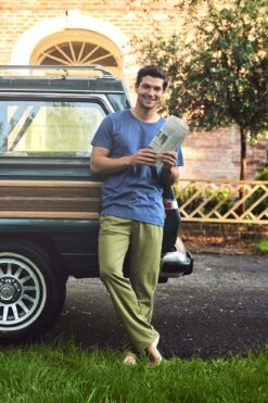 Lake Men's Pima Slumber Short-Long Set In Olive -Fashion - Pajamas LAKE Webcrop Fall23 MensSlumberShortLongSet Olive 0075