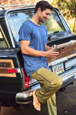 Lake Men's Pima Slumber Short-Long Set In Olive -Fashion - Pajamas LAKE Webcrop Fall23 MensSlumberShortLongSet Olive 0250