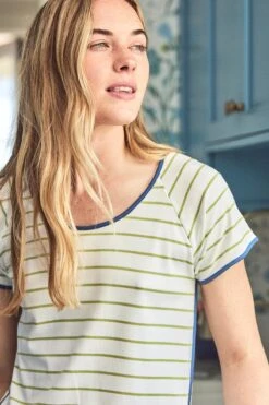 Lake Pima Short-Long Set In Olive Stripe -Fashion - Pajamas LAKE Webcrop Fall23 ShortLongSet Olive 2377