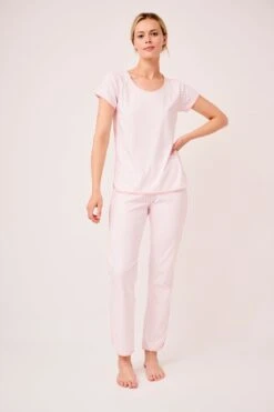 Lake Pima Short-Long Set In English Rose Blockprint -Fashion - Pajamas LAKE Webcrop Fall23 Studio ClassicShortLongSet EnglishRoseBlockprint 0008