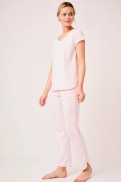 Lake Pima Short-Long Set In English Rose Blockprint -Fashion - Pajamas LAKE Webcrop Fall23 Studio ClassicShortLongSet EnglishRoseBlockprint 0075